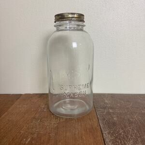 Presto‎ Supreme Mason Jar 9.5 inches Mfd by Illinois Glass Company Embossed